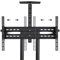 Mobile TV Stand on Wheels with 3-Tier Tray, Portable TV Cart with VESA Bracket Mount for 32 to 65 inch Plasma/LCD/LED Home Display TV Trolley