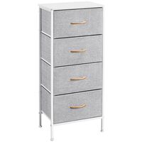 Yaheetech Narrow 4 Drawer Fabric Dresser for Small Space,45x30x98cm, Light Gray - light gray