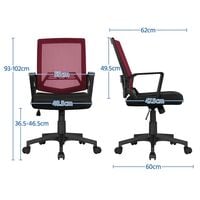 Mesh Chair Ergonomic Office Chair Height Adjustable Computer Chair Mid-Back with Comfort Breathable Lumbar Support - Wine Red