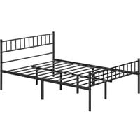 Yaheetech Double Metal Bed Frame with Large Storage Space for Adults Black 4ft6 Double