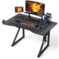 Black Computer Desk Modern Writing Desk Table Stable Gaming Desk Workstations for Home Office Conference Work and Study
