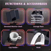 Black Computer Desk Modern Writing Desk Table Stable Gaming Desk Workstations for Home Office Conference Work and Study