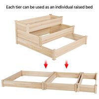 Yaheetech 3 Tier Raised Garden Bed Fir Wood Planter Elevated Flowers Vegetables Planter - wood