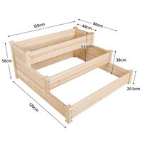 Yaheetech 3 Tier Raised Garden Bed Fir Wood Planter Elevated Flowers Vegetables Planter - wood
