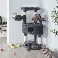 Yaheetech Multi Level Cat Tree Stand, Kitten Play and Climbing Tower Activity Centre with Plush Condo Scratching Post for Indoor Cats, Dark Grey