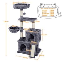 Yaheetech Large Cat Tree Tower Tall Cats Scratching Post Play and Climbing for Indoor Cats Kitten Stand House,Dark Grey - dark gray