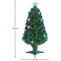 3Ft Fibre Optic Tabletop Artificial Christmas Tree with Multicolor Snow Flake Lights,Green