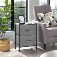 Details about   Fabric Bedside Cabinet Table Metal Frame Chest Of Drawers Organiser Storage Unit 