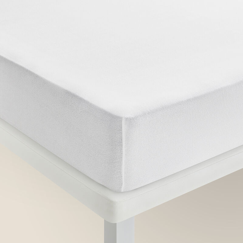 Pikolin Home - Protector de colchón de rizo Aloe Vera transpirable 105x190/200 cm , Cama de 105 , Blanco