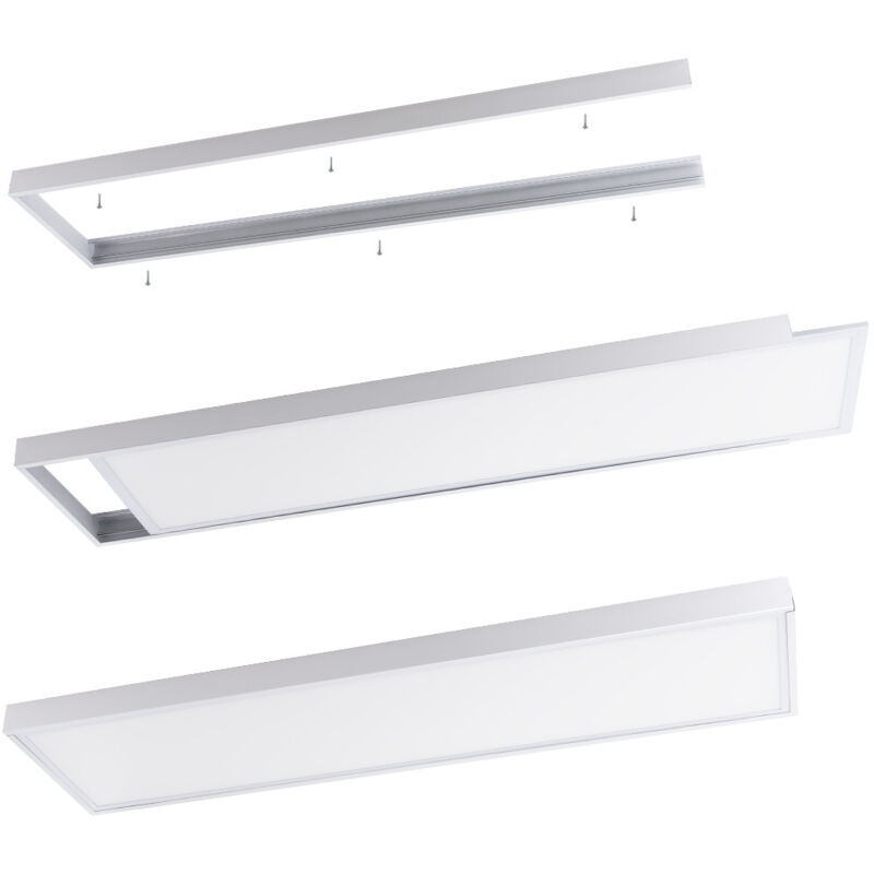 Telaio Di Fissaggio Rettangolare Per Lampada LED 1200mmx300mm Bianco - Foto 5
