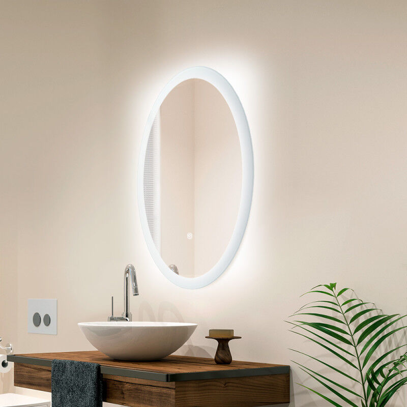 AICA Specchio Bagno LED Rotondo 80cmAntiappannamentoBluetoothLuce  Modificabile(giallo caldo 2700k - bianco freddo 6500k)IP44