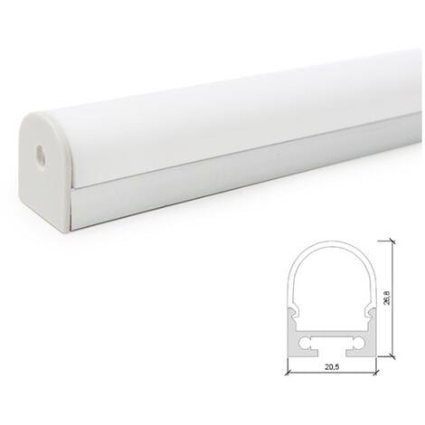 Profilo in alluminio flessibile 2m barra opaco curvabile per strisce strip  led superfici curve e archi