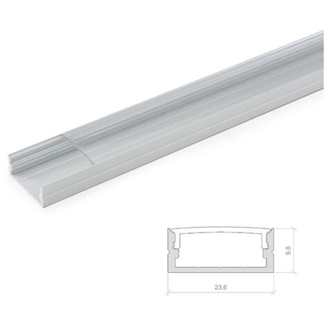 Profilo Alluminio Per Striscia LED - Diffusore Latteo x 1M