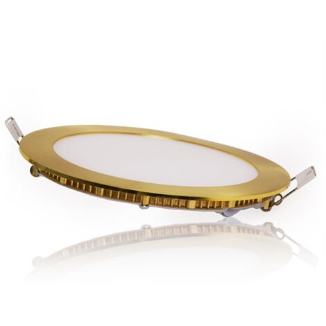 Piastra LED 12W 805Lm 3000ºK Circolare Dorata 50.000H [GL-CL-R12N-G-WW]
