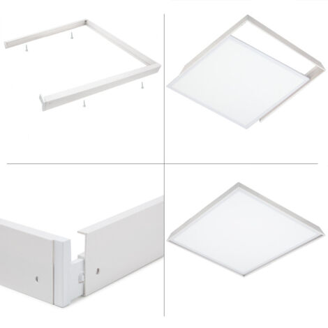 Pannello led sospeso 59,5x59,5 cm in alluminio bianco con diffusore acrilico