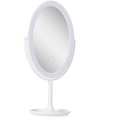 Specchio per il trucco illuminato LED 4200ºK Ø14,5Cm  Ricaricabile-Regolabile bianco40.000H [SUN-ESLED-02-W] (SUN-ESLED-02-W)