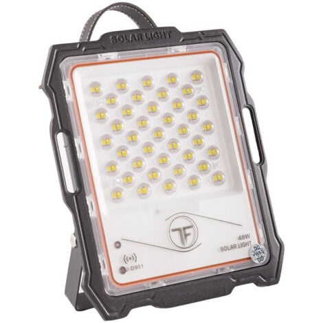 Proiettore a LED Solare 40W 4000Lm SensorTelecomando Pannello:5V 15W  Batteria: 3,3V 12.000Ma [LUM