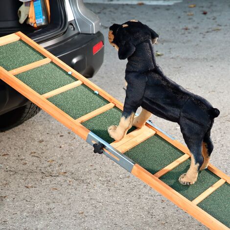 Rampa Per Auto Per Cani Regolabile – Pieghevole, Portata 75 Kg, Per Cani Anziani O Di Taglia Grande