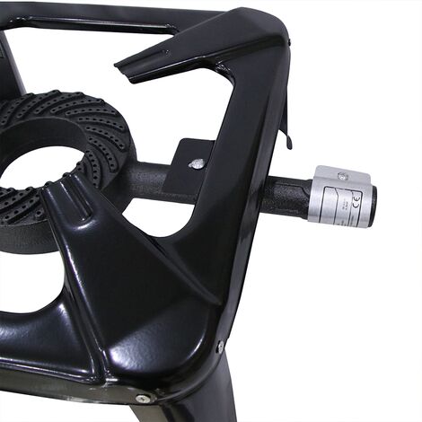 Paluplus Fornello A Gas In Ghisa E Acciaio Con 4 Piedi, Misura 40x40x19 Cm, Bruciatore Da 170 Mm, Regolatore Di Fiamma, Fornellino Per Campeggio - Foto 12