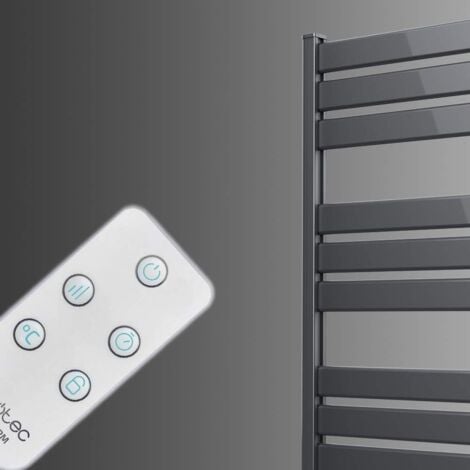 Radiateur sèche-serviette CARRERA - 750W + soufflerie 1000W (1750W) - Lames plates ouverture latérale - Blanc