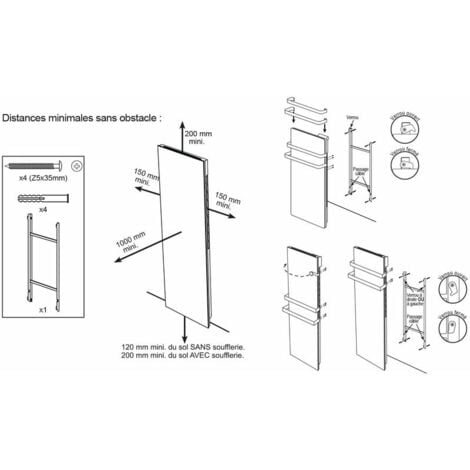 Carrera radiateur seche serviette miroir 1000W - Miroir