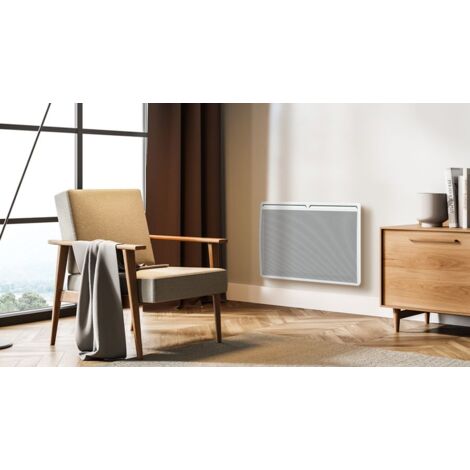 Radiateur Panneau rayonnant LCD Aluminium Blanc 1000W LOGAN
