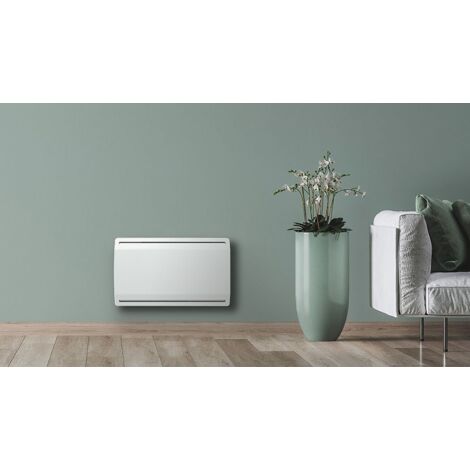 Radiateur électrique LEONA 1500W Blanc - Inertie Céramique, Façade Verre, Programmable, écoconso, IP24