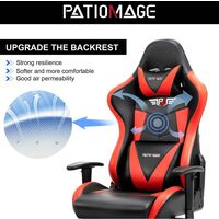 Desk Chair Footrest Black Red Gaming Chair Office Chair Ergonomic Racing Executive Swivel Chair Sport Seat Bucket Seat Computer Game Gaming PC