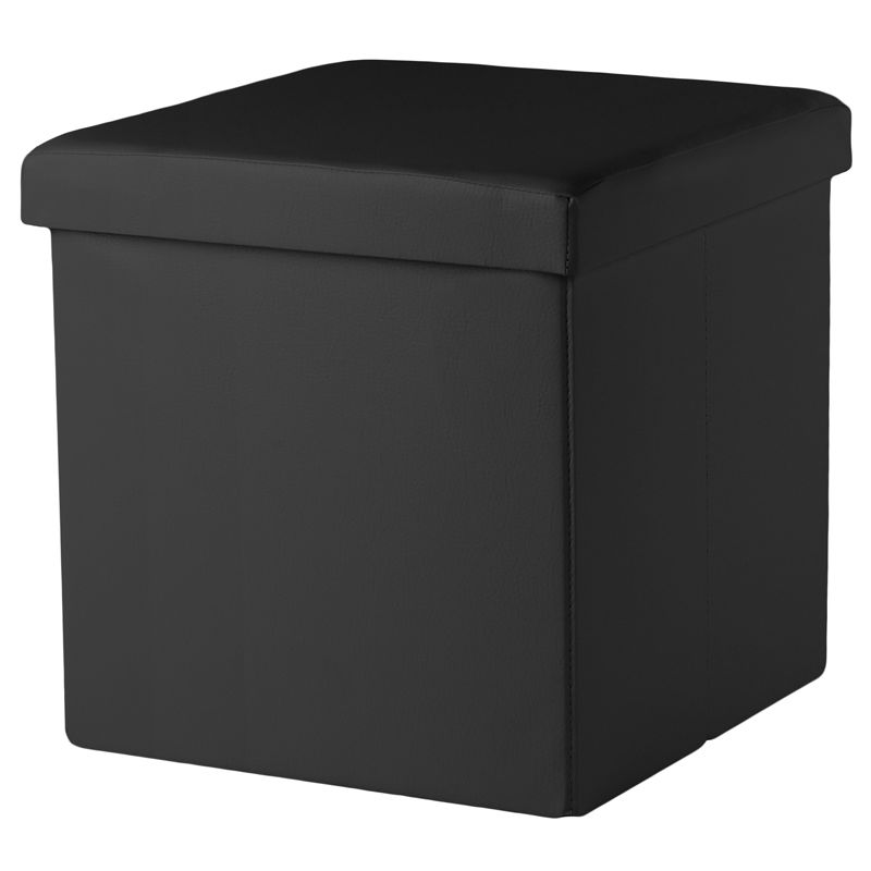 Taburete para sentar Taburete Cubo Taburete Negro Banco Tapizado silla sillón sofá asiento cocina salón casa hogar Plegable sentar