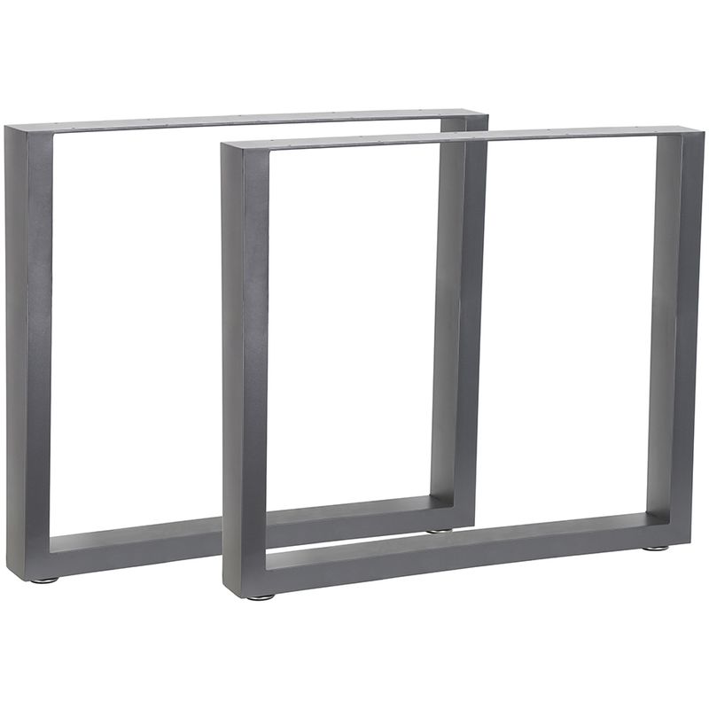 Patas para mesa Bastidores para mesa Juego de 2 Soportes Gris 80x72 cm de acero industrial marco de la mesa comedor Patas de mueble Soporte