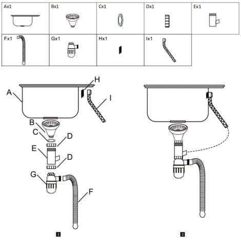 Fregadero de cocina Cuadrado encastrado Acero inoxidable 58x48CM + bandeja derecha con un seno Lavamanos empotrado Accesorios fregadero