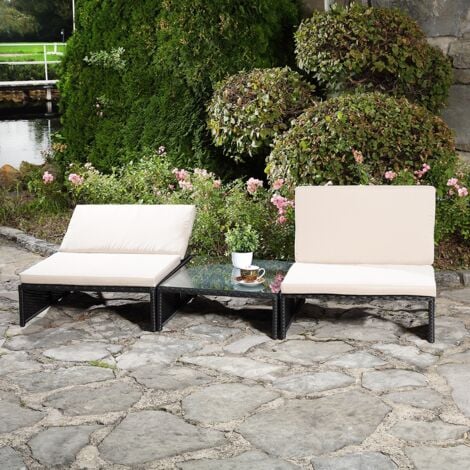 Conjunto de asientos muebles de jardín salón de ratán conjunto de muebles de ratán conjunto de jardín terraza 2 sillones