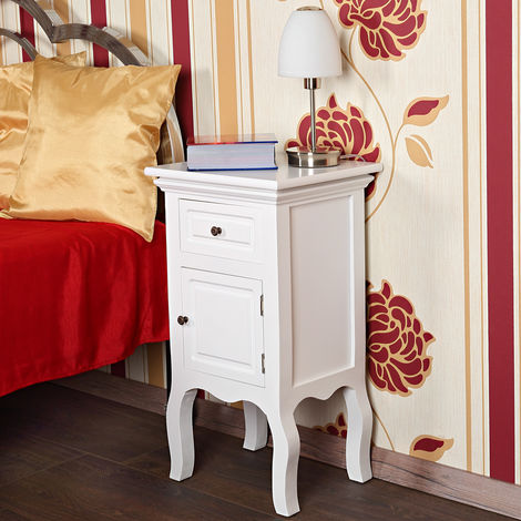 2x pkline mesa de noche madera mesilla de noche noche consola dormitorio muebles blanco multicolor 