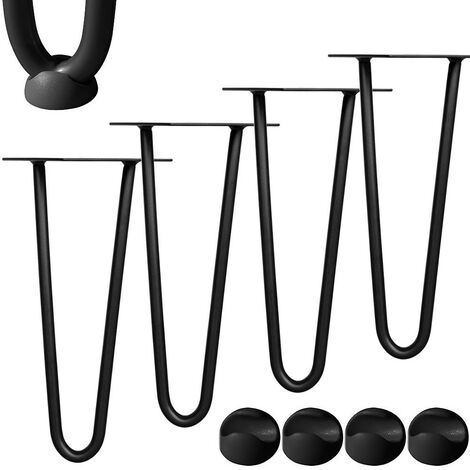 Patas para mesa patas de Hairpin Juego de 4 Patas 45 cm negro horquilla marco de la mesa mesa de comedor Patas de mueble 2 Soportes