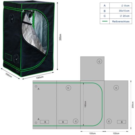 Growbox Profesional: Jardín Interior Resistente Al Agua Con MYLAR 600D | Fácil Montaje