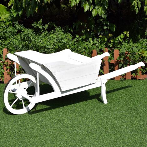 Melko Carretilla De Madera Para Plantas, 129 × 45 × 43 Cm
