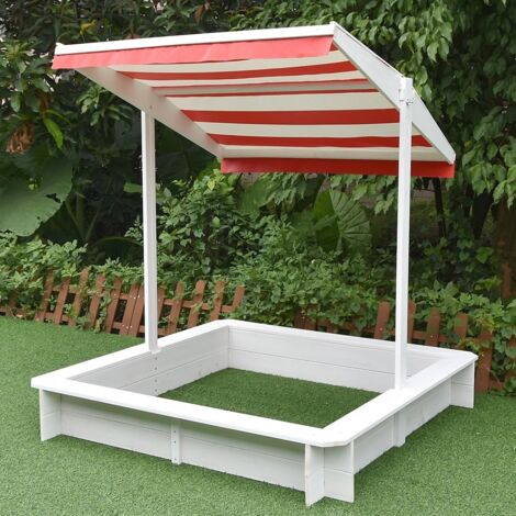 ML-Design Arenero para Niños de Madera Maciza con Techo Ajustable, 118 x 118 cm, Cajón de Arena con Forro Incluido, Toldo con Protección Solar UV 50 , Parque Infantil para Exterior, Jardín, Terraza ML-Design Arenero para Niños de Madera Maciza con Techo Ajustable, 118 x 118 cm, Cajón de Arena con Forro Incluido, Toldo con Protección Solar UV 50 , Parque Infantil para Exterior, Jardín, Terraza
