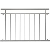 Barandillas de balcón Ventana Baranda 225x90cm Acero inoxidable Plateado Balcón francés Rejilla balustrada mirador barras V2A