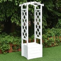 Arco de rosas jardinera rejilla Blanco enrejado arco de jardín columna