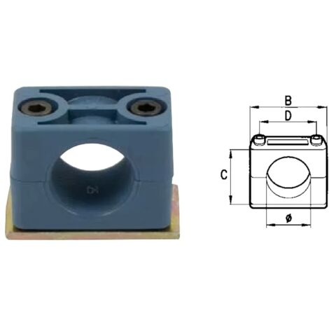 Blocchetto fermatubo in polipropilene a 1 posto diametro da 10 a 28mm - 81320