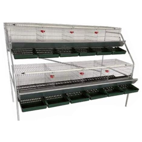 Gabbia ovaiole 8 scomparti Ropet 100132 zincato 210x125x180 cm 63kg, 2 piani