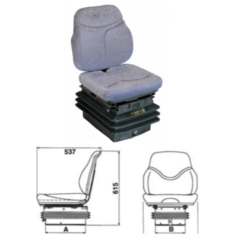 Sedile SC79 molleggio meccanico M200 soffietto in skay e stoffa omologato Cobo - Tessuto