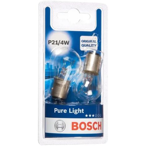 Lampadine auto P21/4W Pure Light 12V 21/5W BAZ15d Bosch x2 (1/4)