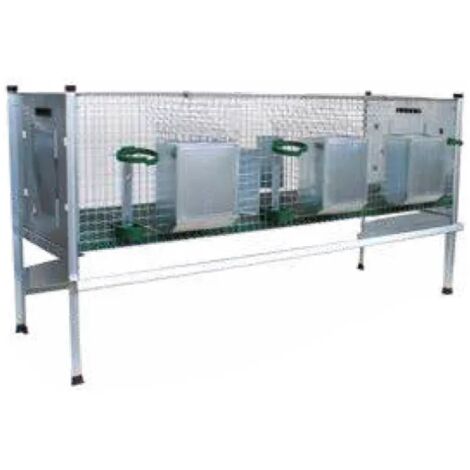 Conigliera Plura 200211 Ropet tre scomparti ingrasso 158x51x42/80cm
