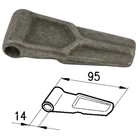 Cerniera piatta 60448 per sponde con bordino Cermag diametro 14mm lunghezza 95mm