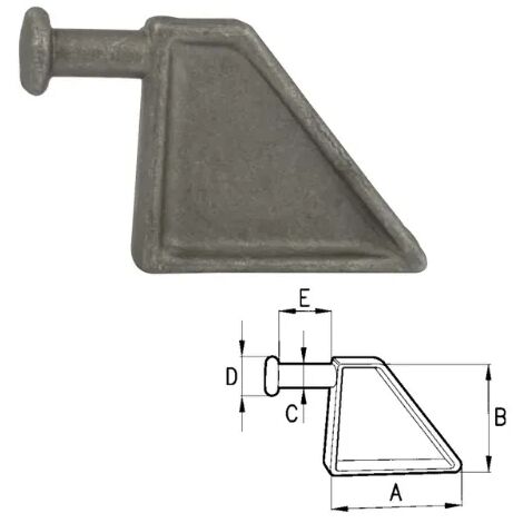 Piantone per chiusure a blocco A 20-40mm Cermag L 128-135mm, H 108-128mm - 20 mm (1/2)