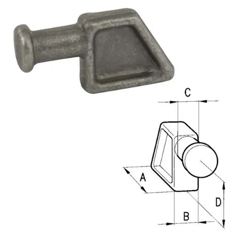 Piantone 60471 per chiusura a blocco leggera Cermag 80x29x28mm peso 0.076kg