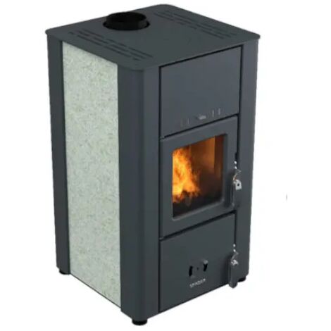 Stufa a legna ventilata Lincar Sofia potenza 7,4kW colore nero