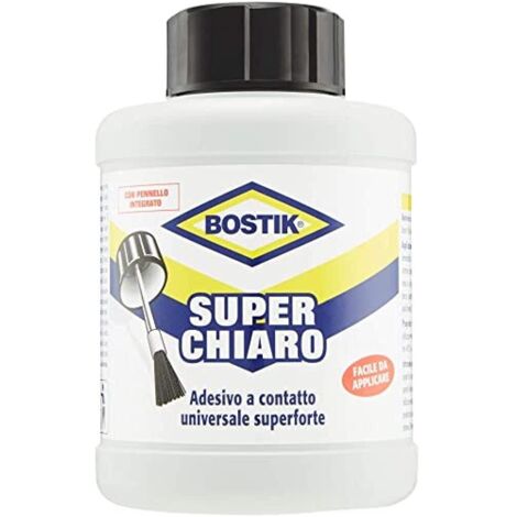 Adesivo superchiaro Bostik universale con pennello integrato 400ml o tubetto 50g - Flacone con pennello