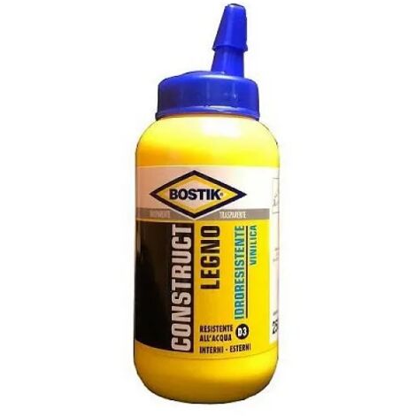 Colla vinilica trasparente Bostik D3 per legno 250g